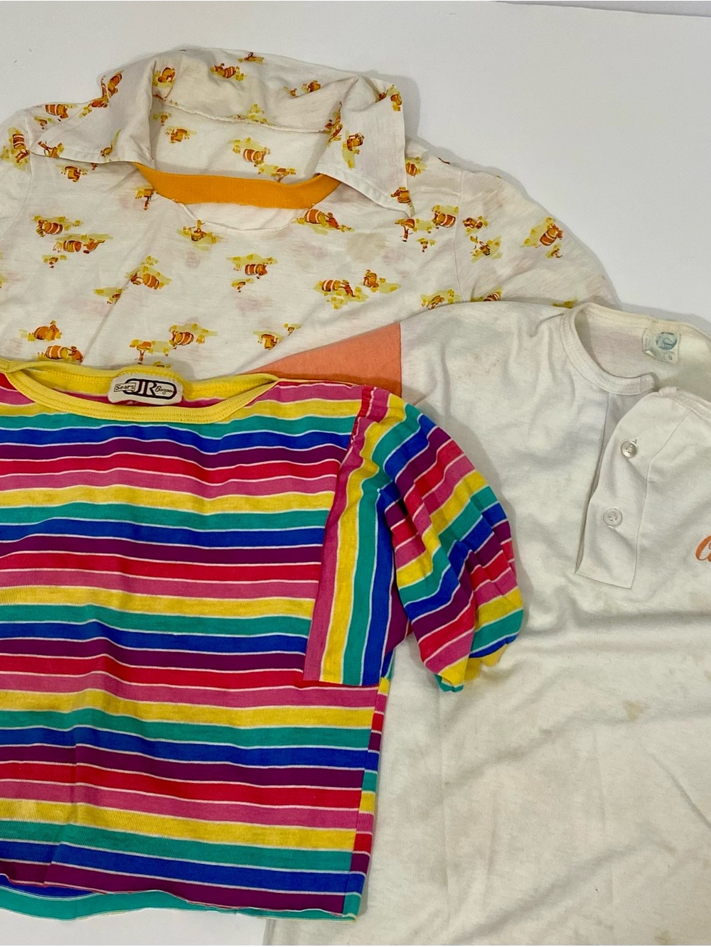 Sears Rainbow Stripe Tee with White Polo & Printed Collar Tops
